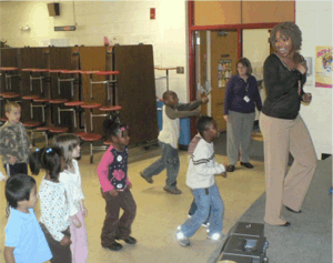 LoWanda James emphasizes the importance of listening as the students learn a new line dance