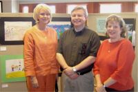 Principal Debbie Benson, guy and Arts Council Sandy Wolfe